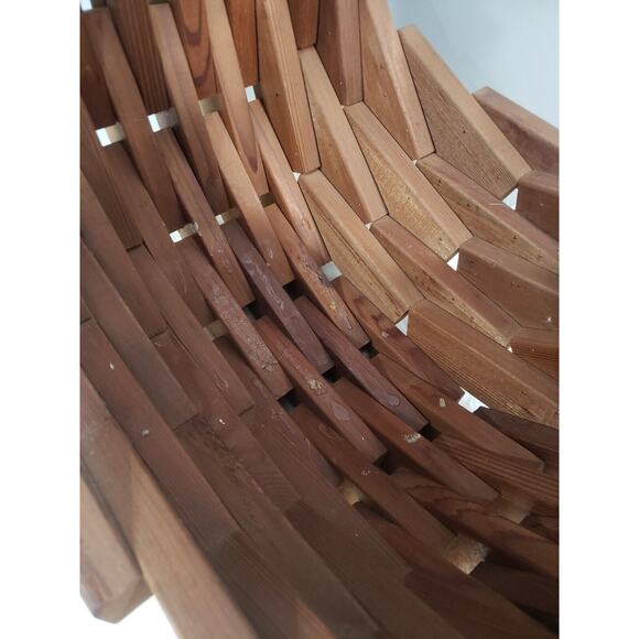 LARGE Vintage MCM Wood Block Planter Hanging Plant Basket Boho Chic‎ Cedar Swag - Picture 5 of 11